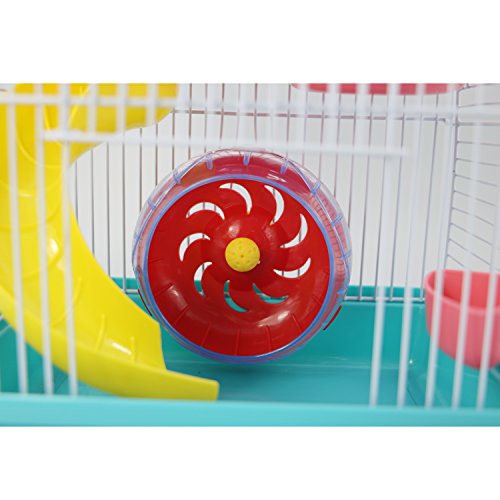 Yommy® Gabbia per criceto, con scala, ruota, 23 x