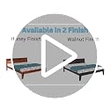 Image of Sheesham Wood King Size Bed Without Storage Solid Wood Cot Palang Furniture Wooden Double Bed for Bedroom Living Room (Walnut Finish)