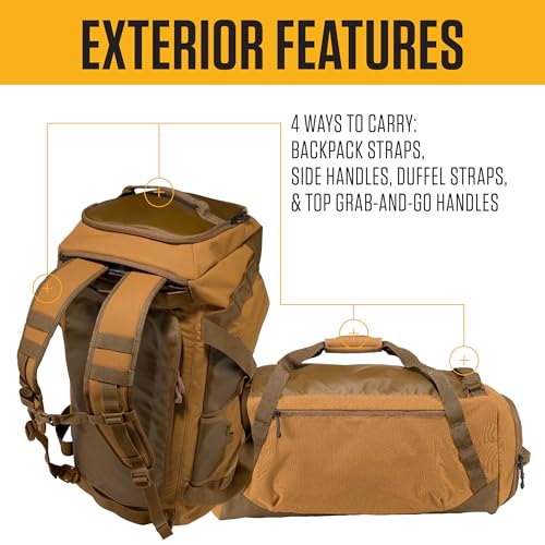 Carhartt Heavy Haul Utility Duffel Bag's, Water-Resistant Packable Bag for Jobsite, Gym, and Travel, Brown, 75L - Image 2