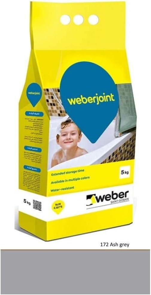 Weber Cement-Based Pre-Mixed Tile Joint Grout-Multi Colors Ash Grey