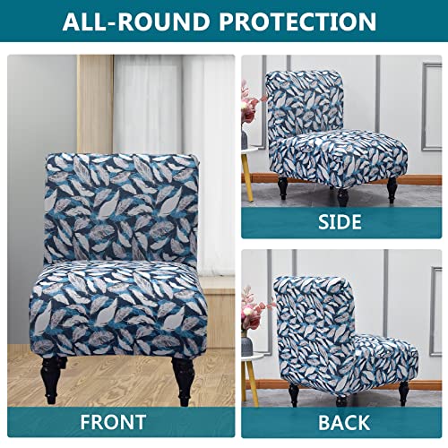 Krfoonn Armless Accent Chair Covers Stretch Armless Chair Slipcover Printed Removable Slipper Chair Covers Furniture Protector For Living Room Dining Room Hotel, 29 #TOP2