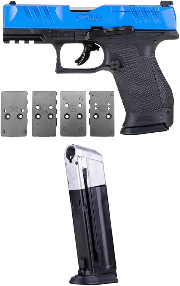 Bundle of T4E Walther PDP Compact .43 Caliber Training Pistol Paintball Gun Marker, Blue + Umarex T4E Walther PDP Compact 8-Round Magazine for .43 Caliber Training Pistol Paintball Gun Marker