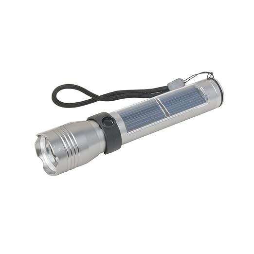 ubersweet Imported Portable Solar Panel Power Rechargeable Battery LED Torch Flash Light 3 Modes