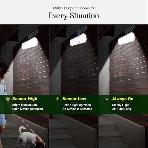 Image of Dylect Eco Solar Security Light Outdoor for 12Hr Runtime, 3 x Movable Panel, Ultra Bright with Advanced Motion Sensor, IP64 Waterproof, Solar Light for Shop, Garden, Home, Parking (Warm + Cool White)