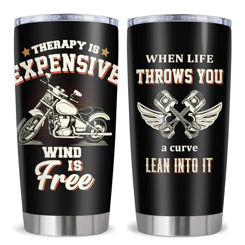 Kubbut Motorcycle Gifts for Men/Women, Best Gifts for Riders, Father’s Day Motorcycle Gift for Dad/Husband, Motorcycle Lovers Present Ideas, Motorcycle Biker/Racer/Driver Gift Tumbler 20OZ 1Pc