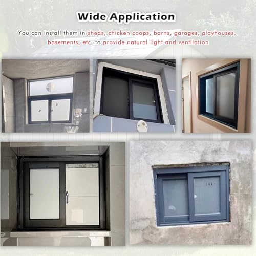 Ventana para cobertizo pequeña de cristal templado 37x14 para baño o taller 6