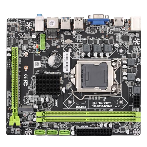 Image of ZEBRONICS Z310 NVMe Micro-ATX Motherboard for LGA 1151 Socket, Supports Intel 6th, 7th, 8th & 9th Generation Processors, NVMe M.2 Slot, 5.1 Audio, DDR4 2666 MHz, Ports (RJ45 | SATA | USB 3.0 | HDMI)