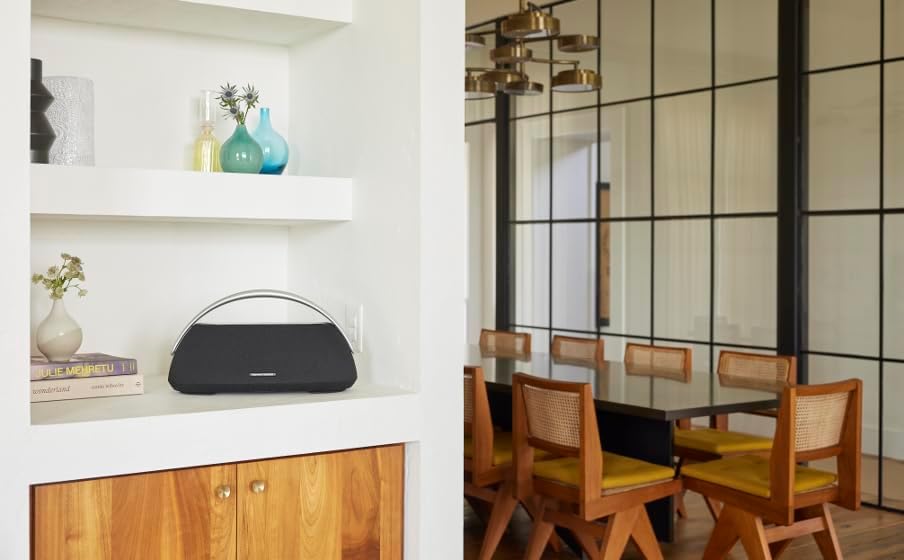 Harman Kardon Go + Play 3 - Portable Bluetooth speaker with superior sound and 8 hours playtime, USB Charging, Auto self tuning, Dual far-field microphones, Made in part with recycled materials(Black) - Image 6