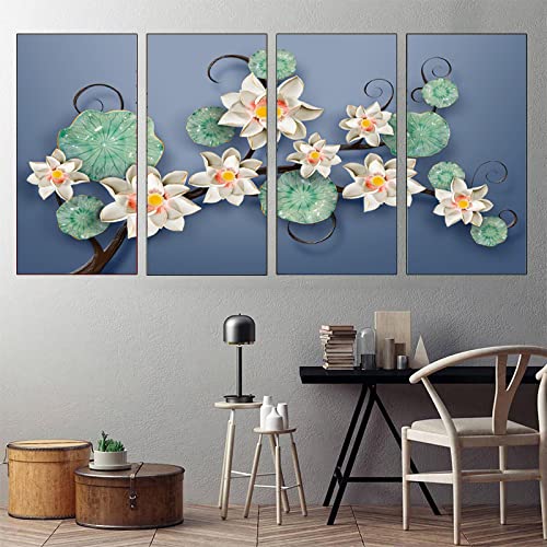 Art prints KEBIA feuille de lotus peinture sur toile salon élégante 60x80