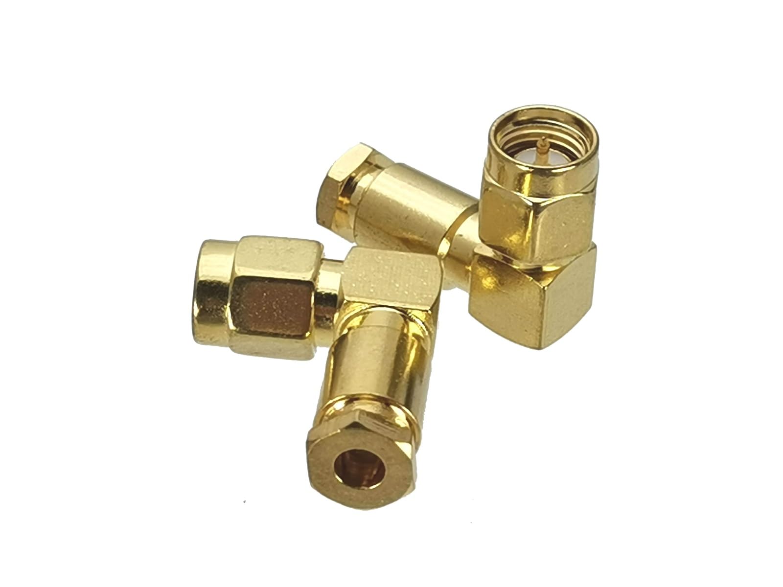 Fonfou Men's One Color 2Pcs Connector Sma Plug Clamp Rg316 Rg174 Lmr100 Cable Right Angle Rf Adapter Coaxial