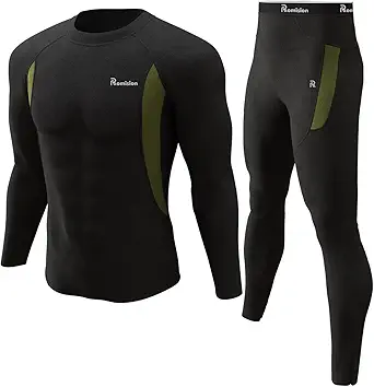 Romision Thermal Underwear for Men Long Johns Fleece Lined Hunting Gear Bottom and Top Set