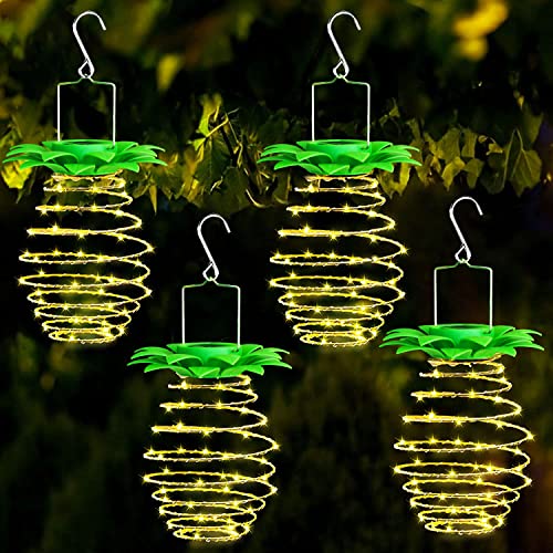 4 Pack Solar Pineapple Lights 60LED Waterproof Outdoor Hanging Funny Lights by nanzhujin - Used condition - US$30.59