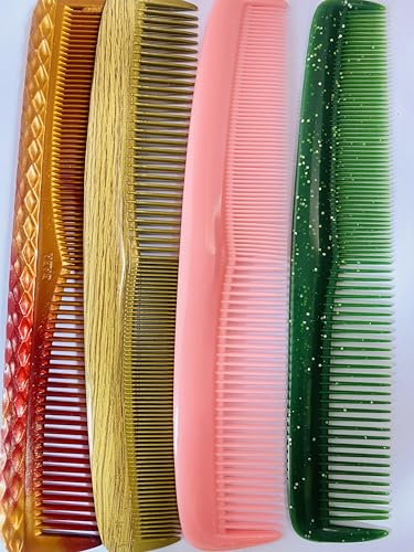 Image of The Girls Store 12-Piece Hair Comb Set | Combo Pack of 6 Varieties (2 Each: Handle, Simple, Zua, Gol, Tail & Small Combs) | Durable Styling Kit for All Hair Types
