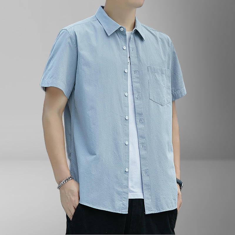 Chemise d'été manches courtes homme style coréen tendance slim - 2