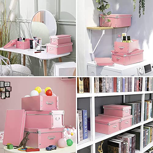 Xuchun File Storage Boxes, Foldable Storage Bins With Lid 3 In 1 Set, Press-Stud Fastening, Moisture-Proof, Space Saving Storage, Storage Box For Photoes, Toys, Files, Closets #TOP6