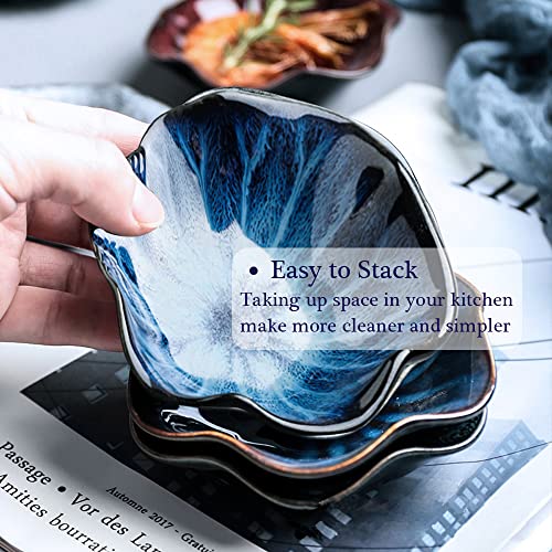 Ceramic Spoon Rest 2pcs,Tea Bag Holder Dish,Flower Shape Spoon Holder Kitchen,Sauce Dishes,Sushi Soy Dipping Bowl,Coffee Station Decor Coffee Accessories New Home Gifts Home Decor - Image 4