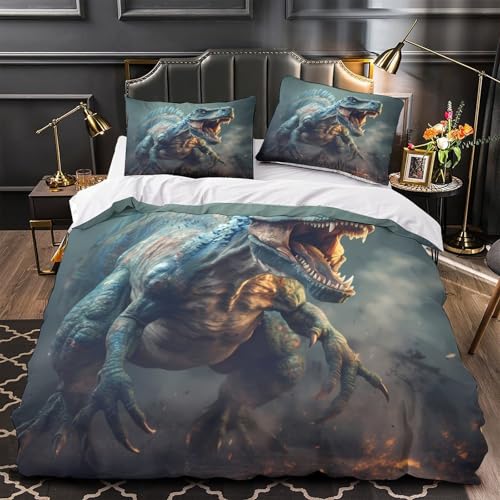 Parure de lit dinosaure 3D en microfibre premium ultra douce et résistante