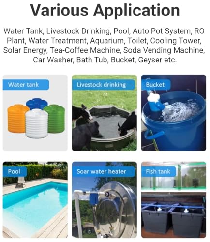 Image of Automatic Water Level Control Valve for Water Tanks | 1 /2 Inch Float Valve with Top Inlet | Durable Plastic Body | Made in India | Ideal for Home, Apartment, Farm, and Commercial Use