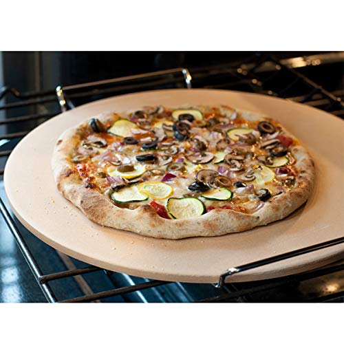 Pizzacraft Round Ceramic Pizza Stone With Wire Frame, 15“Diameter #TOP2