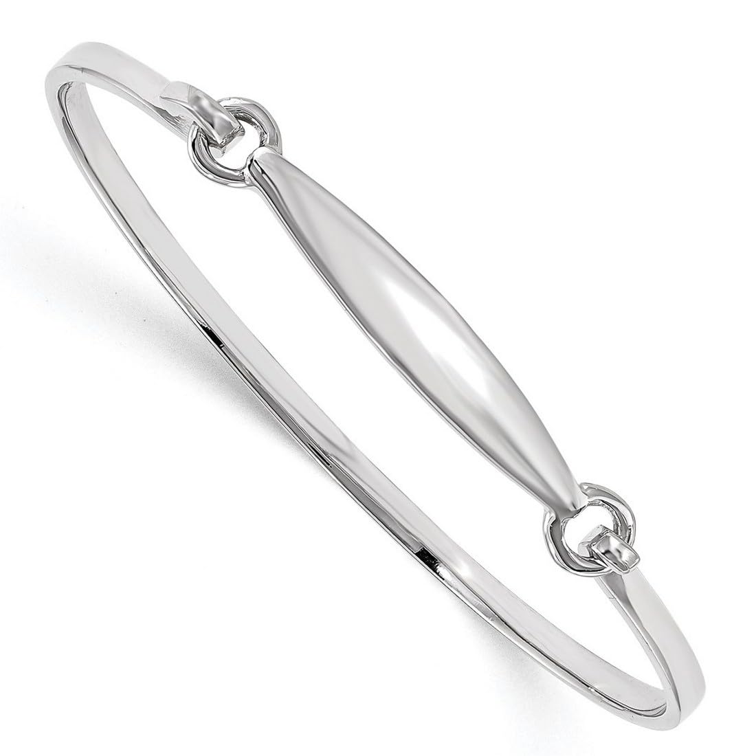 JewelryWeb Armreif aus 925er Sterlingsilber, rhodiniert, 5 mm breit