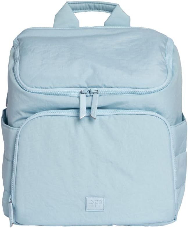 Freshly Picked Mini Zurich Diaper Bag Backpack – Lightweight Baby Bag for Mom, 12 Pockets, Wide Opening, Insulated Pocket, Laptop Sleeve, Luggage Sleeve, Wipeable & Spill-Resistant, Cloud