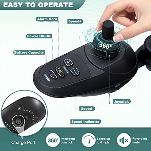 Wisging Intelligent Lightweight Foldable Electric Wheelchairs, Compact Power Wheelchair, Portable Folding Carry Wheelchair, Durable Wheelchairs, Mobility Aid All Terrain Wheelchairs (Green, Standard) #TOP2