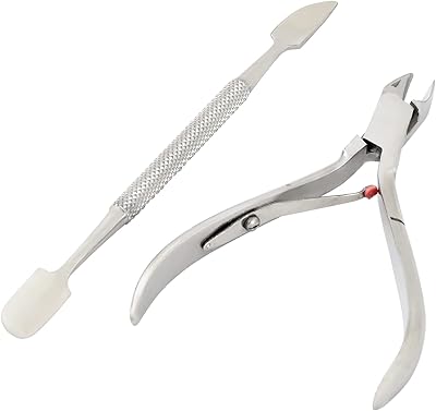 PC CUTICLE NIPPER WITH CUTICLE PUSHER-PROFESSIONAL GRADE STAINLESS STEEL CUTICLE REMOVER & CUTTER-DURABLE MANICURE AND PEDICURE TOOL-BEAUTY TOOL PERFECT FOR FINGERNAILS AND TOENAILS (SILVER)