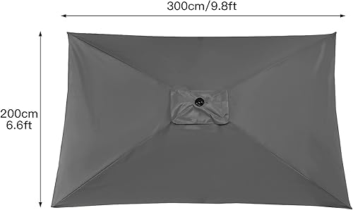 Miniatura 7 de Paño de repuesto para sombrilla de jardín, 2 a 9.8 ft, toldo de repuesto para sombrilla de patio, toldo de repuesto para mesa de mercado, color caqui