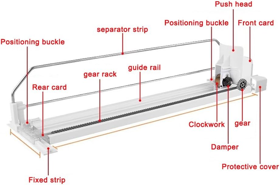 GZHERVICES Drink Organizer for Fridge, Custom Automatic Pusher Glide Drink Can Dispenser, Beverage Bottle Pusher Rack for Fridge, Bar, Convenience Stores - Width Adjustable(White)