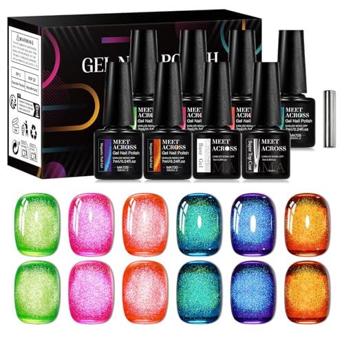 Set 9 Piezas Esmalte de Gel Ojos de Gato Neon