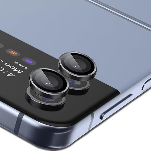Paquete de 1 marco de lente de cámara para Samsung Galaxy Z Flip 4/Z Flip 5, protector de pantalla de vidrio 9H, antiarañazos, vidrio templado,