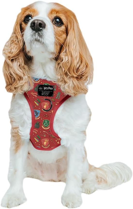 Dog Adjustable Harness - Harry PotterTM - S, Breathable Mesh, No Pull Design with Two D-Rings, Patented Design, Perfect for Small Dogs and Puppies - Officially Licensed