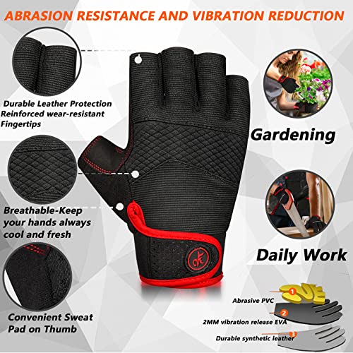 MOREOK-Work-Gloves-Half-Finger-Gardening-Gloves-for-MenWomen-Strengthen-Palm-Protection-Protective-Utility-Gloves