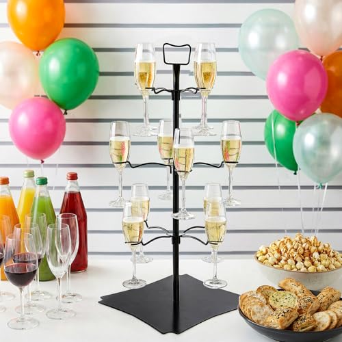 Hedume Cocktail Tree Stand, Champagne Glass Holder, 3 Tier - 12 Holders Wine Glass Flight Tasting Display for Cocktails, Champagne, Margarita Cups, Martini, at Parties,Weddings, Bridal Shower by Hedume - Image 7