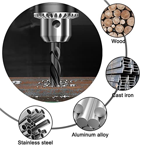 Ta-Vigor 15Mm Reduced Shank Drill Bit Hss 6542 Black Oxide With 1/2 Inch Straight Shank- Perfect For Drilling Steel,Copper,Aluminum Alloy #TOP6