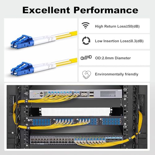 FiberPrime- OS2 LC to LC Single Mode Fiber Patch Cable, Duplex Singlemode 1G/10G, SMF, SM Fiber Optic Patch Cable, 9/125um, LSZH, 5m/16ft, 5Pack by FiberPrime - Used condition - Image 5