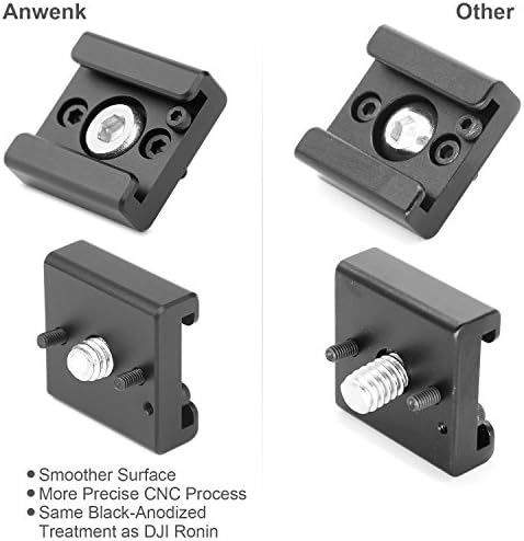 Anwenk Cold Shoe Mount Adapter Cold Shoe Bracket Standard Shoe Type w/1/4" Thread Hole for Camera DSLR Flash Led Light Monitor Video and More