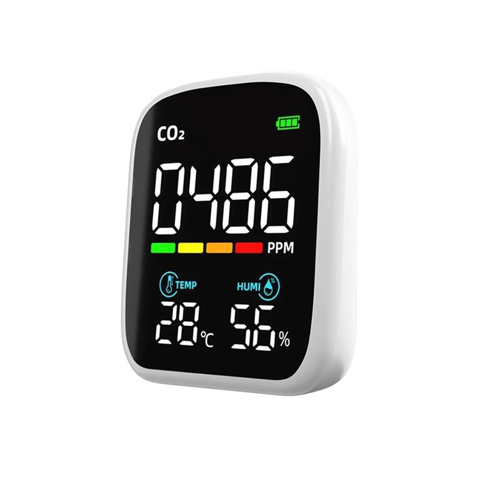 Misuratore Qualità dell'aria, Monitor CO2 Monitor anidride carbonica 400-5000PPM Sensore NDIR Monitor a qualità 'aria 70 * 84 * 35 mm per Casa Cucina Ufficio Auto(3 in 1)