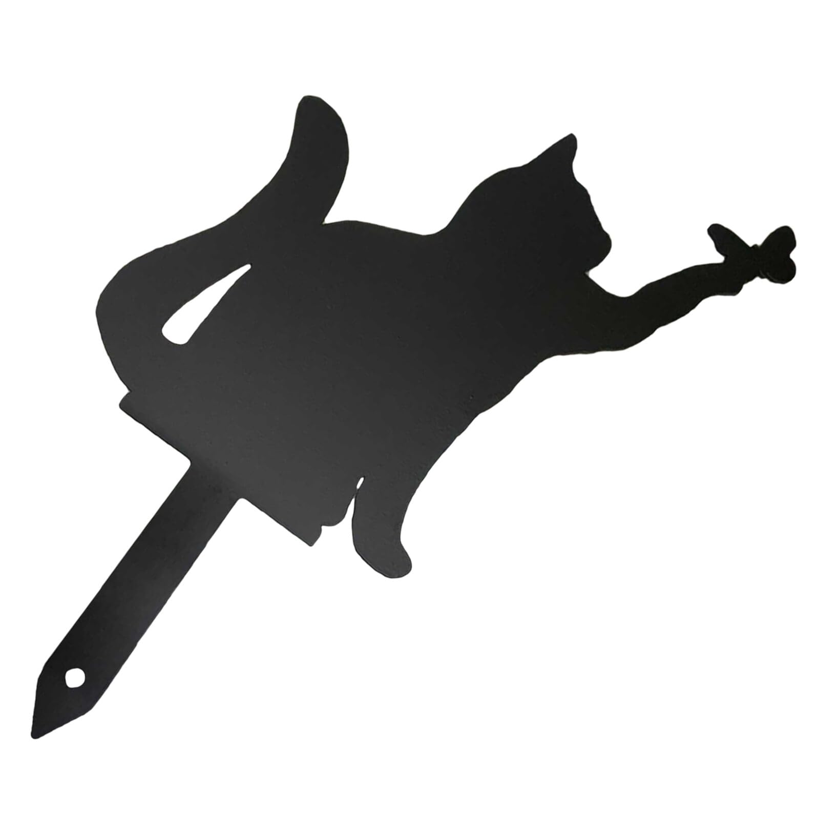 Silhouette chat de jardin en fer forgé anti rouille pour embellir la pelouse