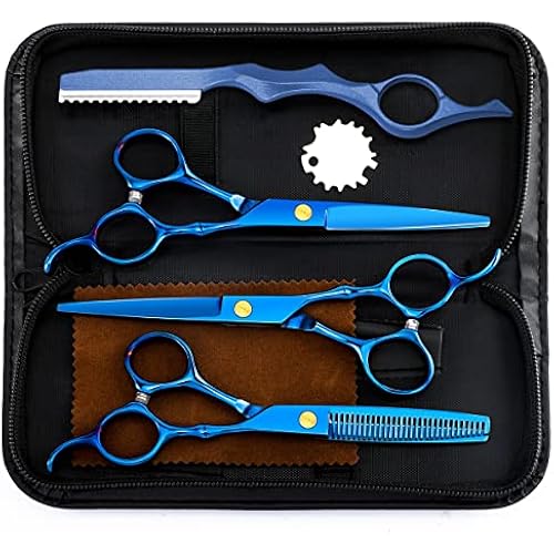 6.89 inch Hair Cutting Scissors Set With Thinning Knife - Blue