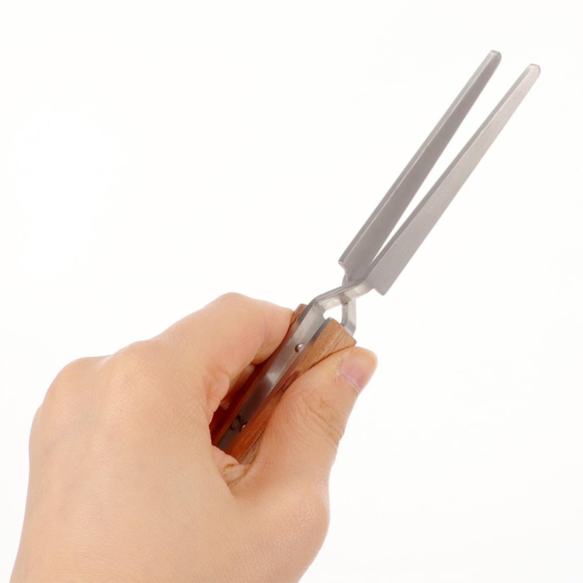 Amosfun 2 Pieces Stainless Steel Nail Shaping Clamps Portable Nail Art Tweezers Precision Manicure Clips for Acrylic Tips and Crafting