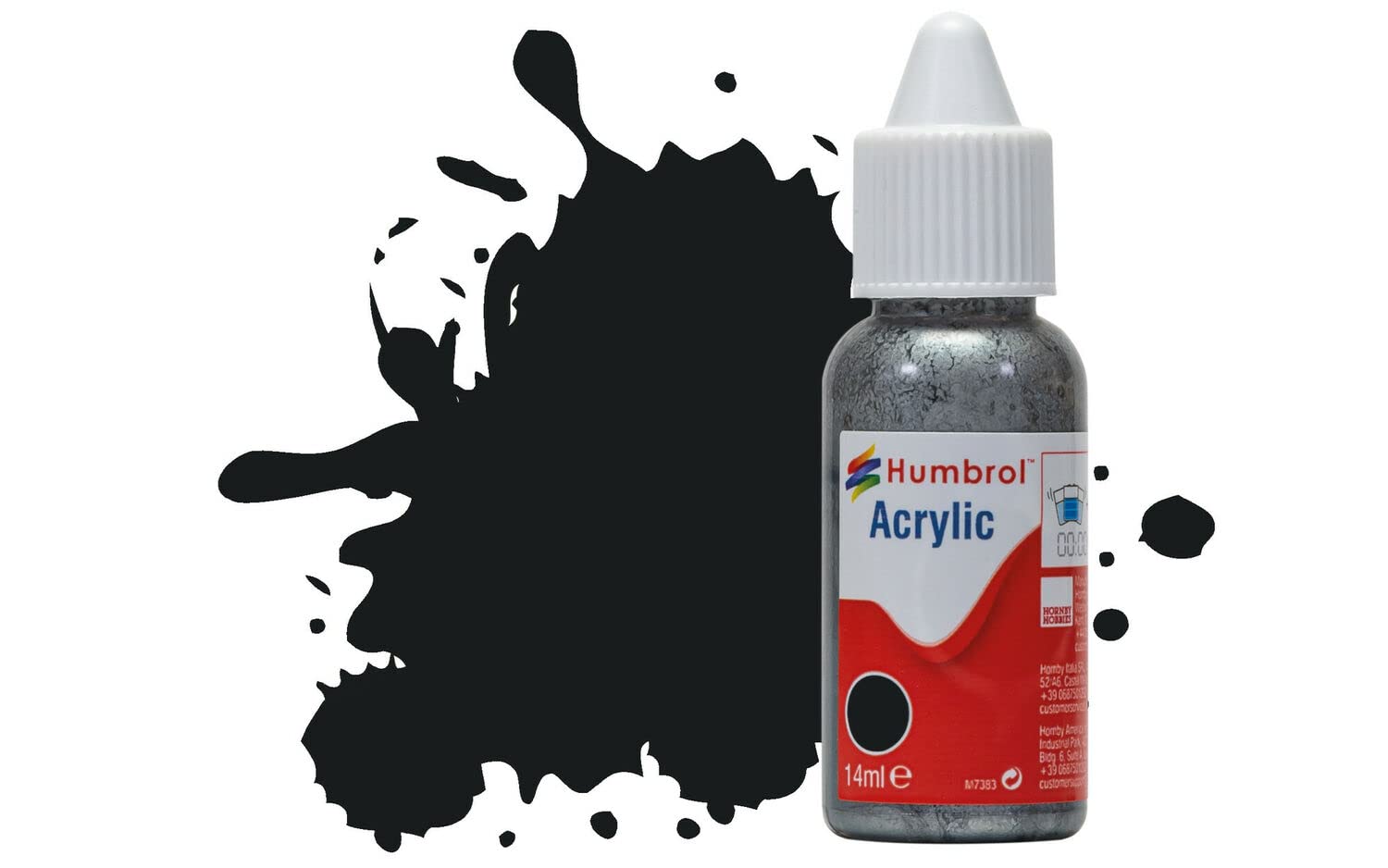 Humbrol Db0021 No 21 Black Gloss Acrylic Paint 14Ml Dropper Bottle