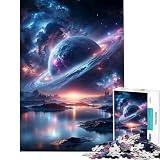 Rompecabezas para Adultos de 1000 Piezas Tren de ensueño interestelar reacción Visual Arte de Corte preciso Juego Libre decoración navideña Regalo (38x52cm)