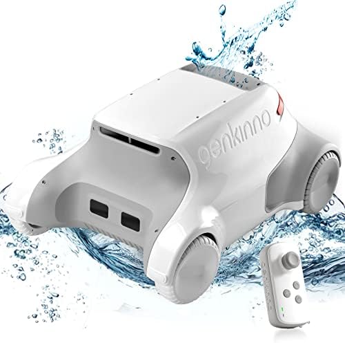 Cordless Robotic Pool Vacuum Cleaner: Powerful Active Scrubbing Cleaning, Lasts 120-240 Mins, Quick Disassembly Filters, Smart Navigation Pool Vacuum, Self-Parking, Remote Control for Cleaning