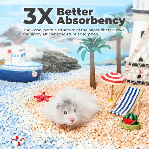 mini&moe Rabbit Litter Paper Pellet Bedding: Hamster Bedding Odor Control & Moisture Absorbent Natural Paper Pellet Bedding - for Small Animal Guinea Pigs,Rabbits Bedding 1.98lb - Image 5