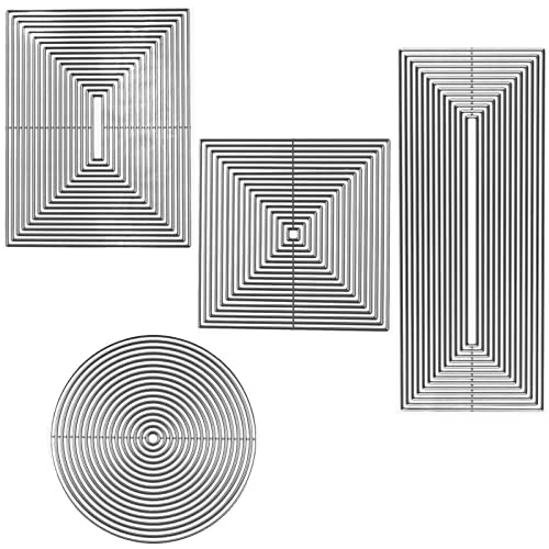 4 Sets Nesting Basics Dies for Card Making Round Square