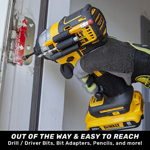 Spider Tool Holster - Bitgripper V2 - Pack Of Four - High Strength 3M Adhesive Drill Add-On For Easy Access To Six Driver Bits On The Side Of Your Power Drill Or Driver! - Includes Two Alcohol Swabs #TOP2