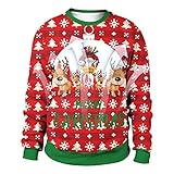[INEOUT] クリスマスセーター サンタ レディース メンズ ニット セーター 可愛い お揃いセーター 着痩せ おしゃれ 上着 暖かい 防寒 冬服 秋服 長袖 サンタクロース柄 丸首 シンプル ゆったり アウター あったか 通勤 秋冬 クリスマス あったかい 厚手 男女兼用 プレゼント 贈り物 Merry Christmas2023 かわいい ペアルック カジュアル 大きめ お歳暮 お正月