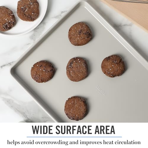 Image of Martha Stewart Gallen 17 x 11 Inch Nonstick Carbon Steel Cookie Sheet - Cool Grey, Durable Bakeware for Even Baking and Easy Cleanup