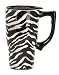 Spoontiques Zebra Print Travel Mug, Black